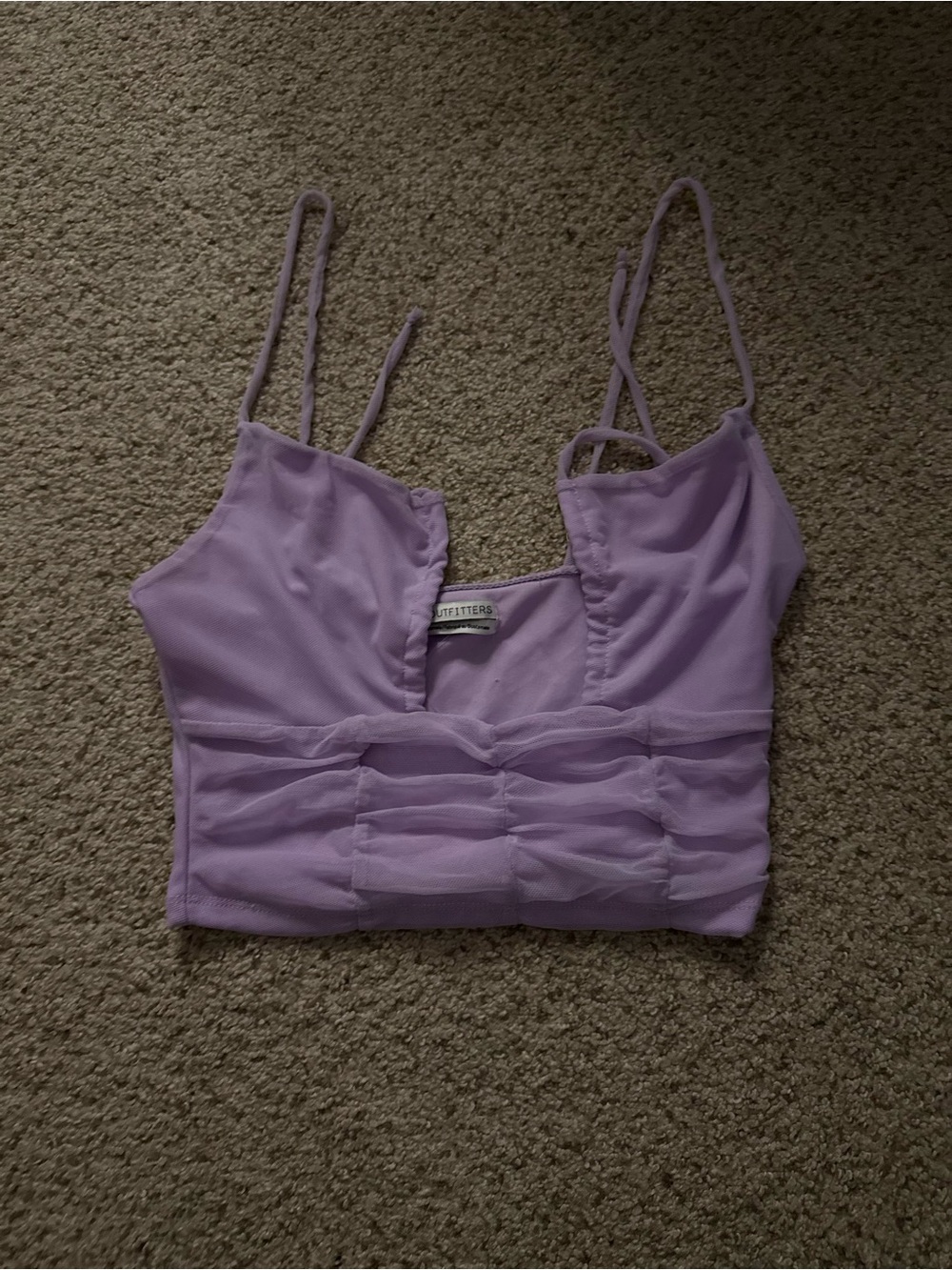 Urban Outfitters Lavender Ruched Mesh Bandeau Crop Top